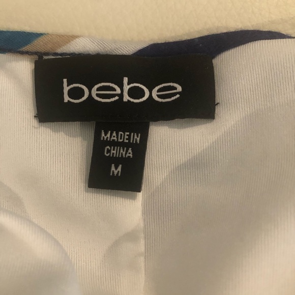 BEBE High Low Blue Striped Sleeveless Dress - Picture 3 of 5